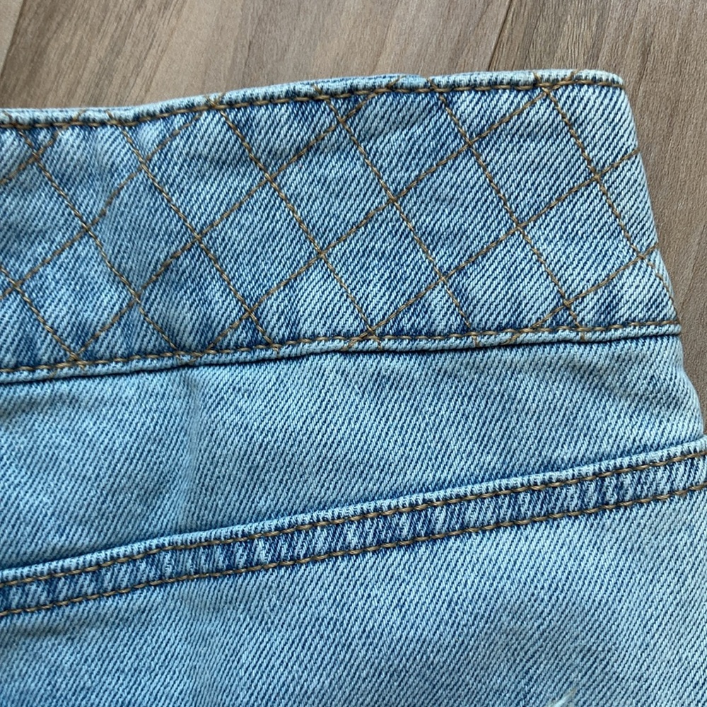 So Super high rise straight woven denim jean pant quilted design waistband 9 29 - Picture 14 of 15
